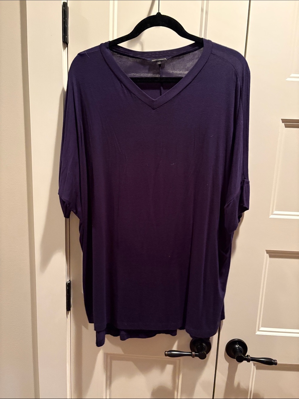 V-Neck Oversized Tunic Top in Deep Purple